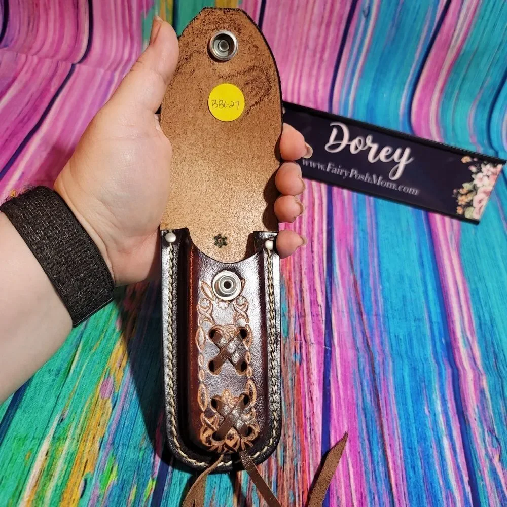 🔷️Vintage Tooled Leather Belt Loop Knife Sheath or Case Horse